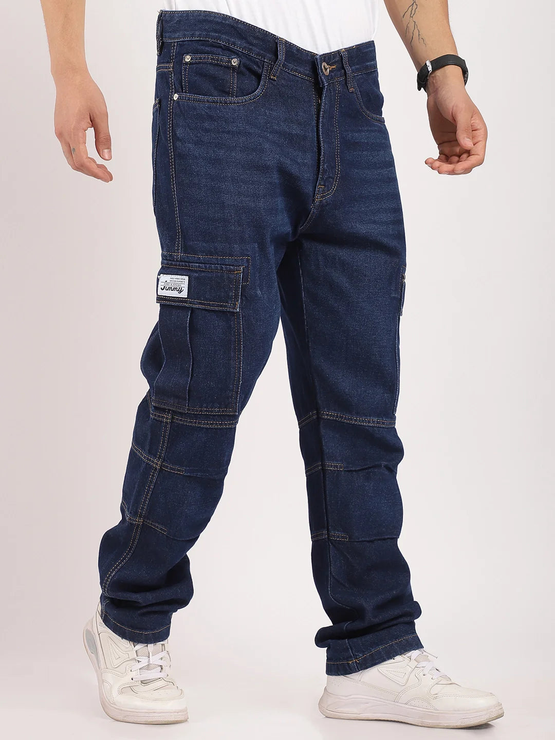 Runway Rebel Dark Blue Denim Cargo