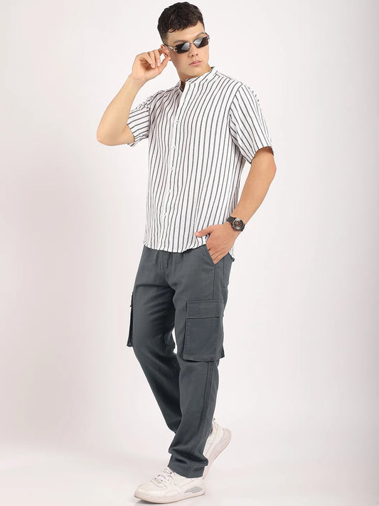 Desert Dark Grey Linen Cargo