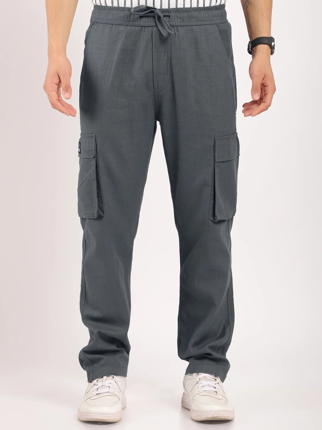 Desert Dark Grey Linen Cargo