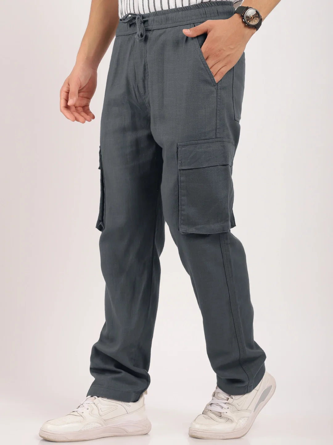 Desert Dark Grey Linen Cargo