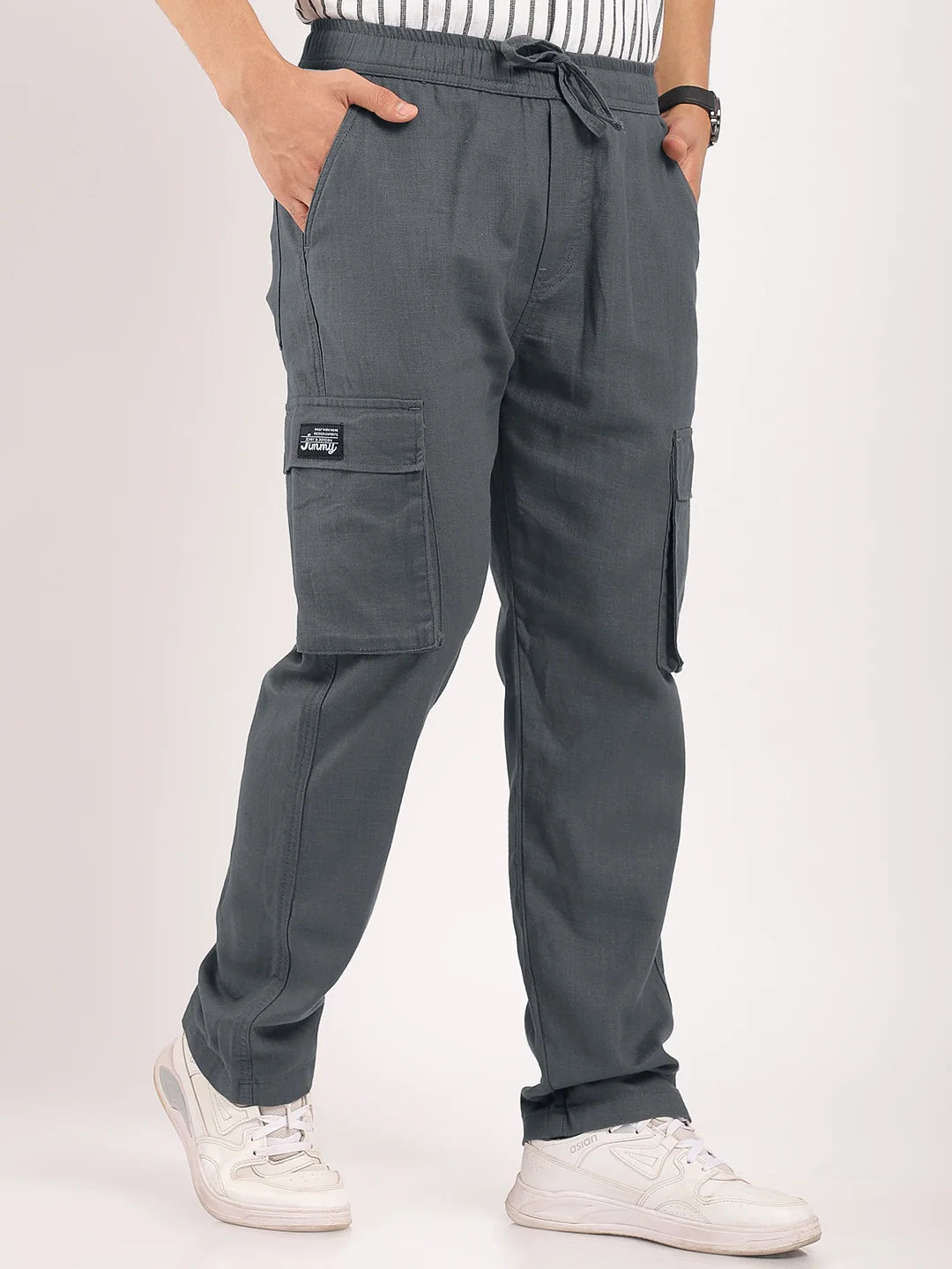 Desert Dark Grey Linen Cargo