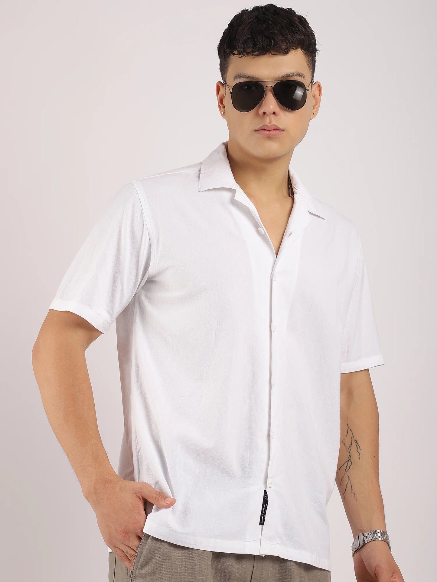 Cereal Killer White Half Sleeve Plain Shirt