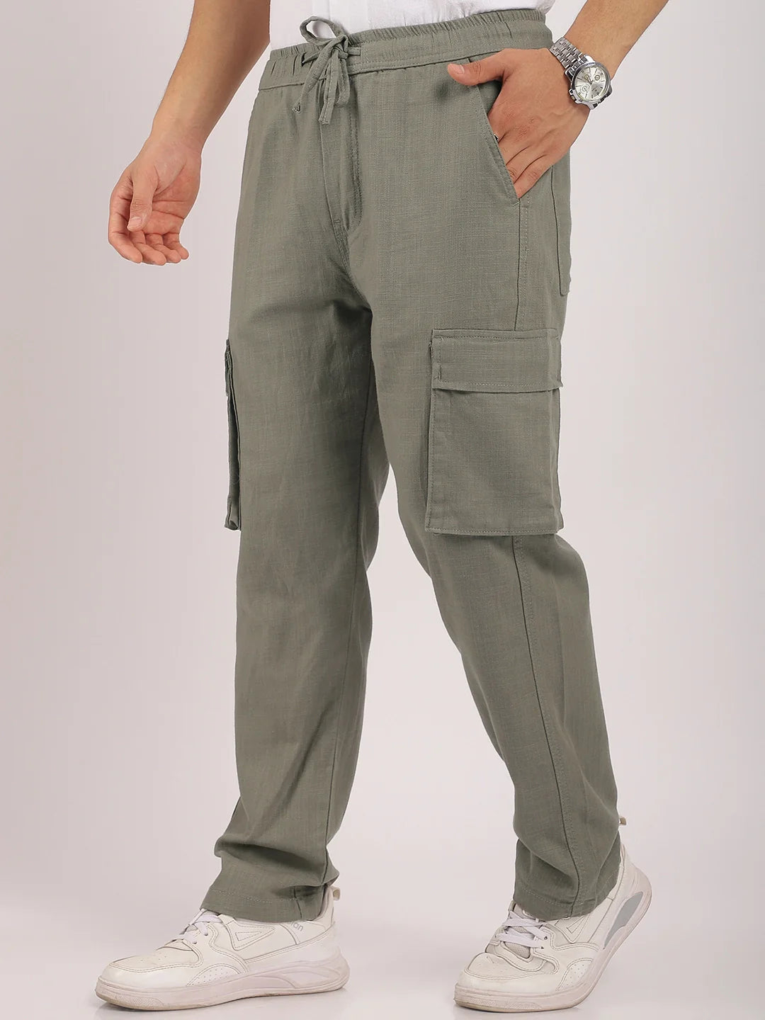 Desert Light Steel Grey Linen Cargo