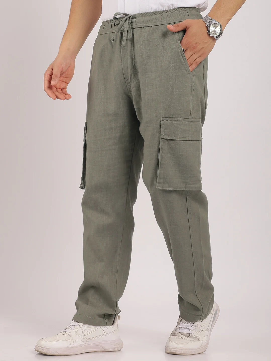 Desert Light Steel Grey Linen Cargo