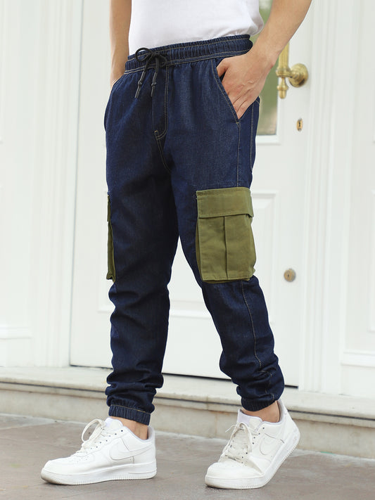 Fusion Blue Jogger Fit Denim Cargo