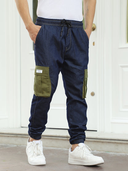 Fusion Blue Jogger Fit Denim Cargo