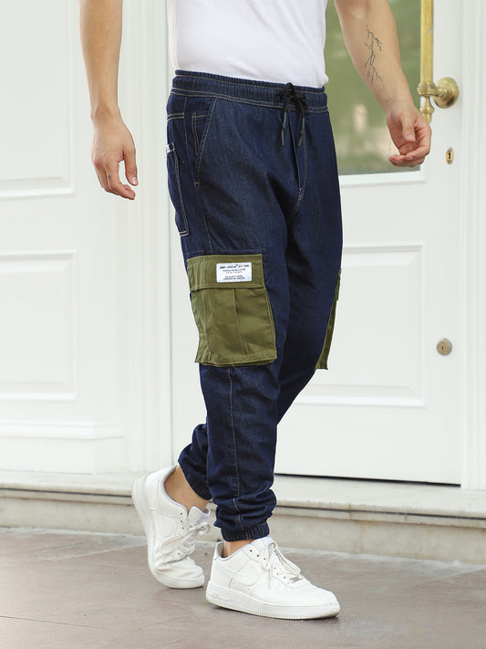 Fusion Blue Jogger Fit Denim Cargo