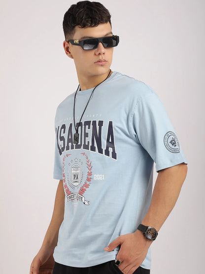 Hot Mess Sky Blue Oversized Tee