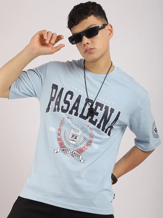 Hot Mess Sky Blue Oversized Tee