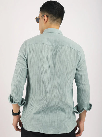 Vero Vibe Lucas Double Clothe Teal Green Shirt