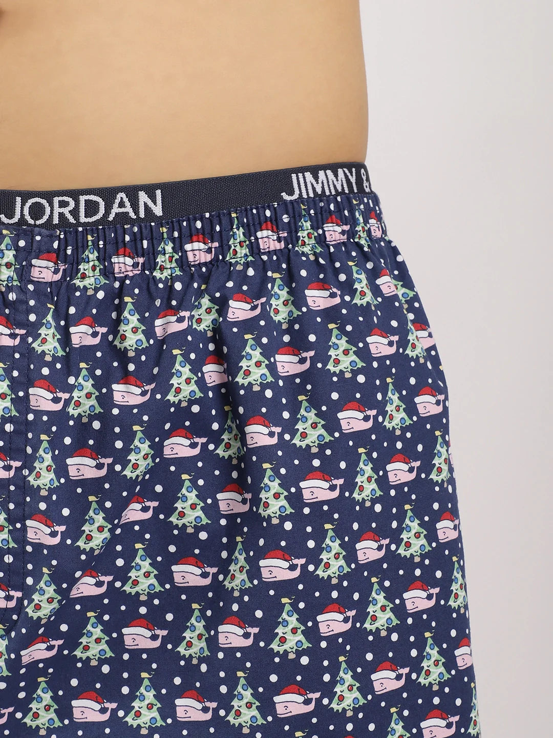 Santa Drip Dark Blue Print Boxer