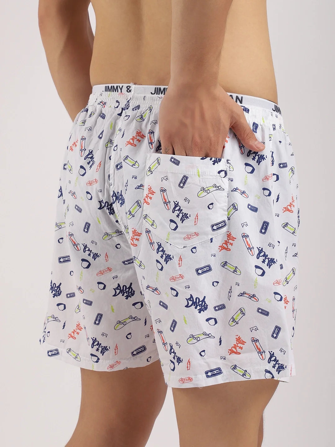 Play Boy Skate White Print Boxer