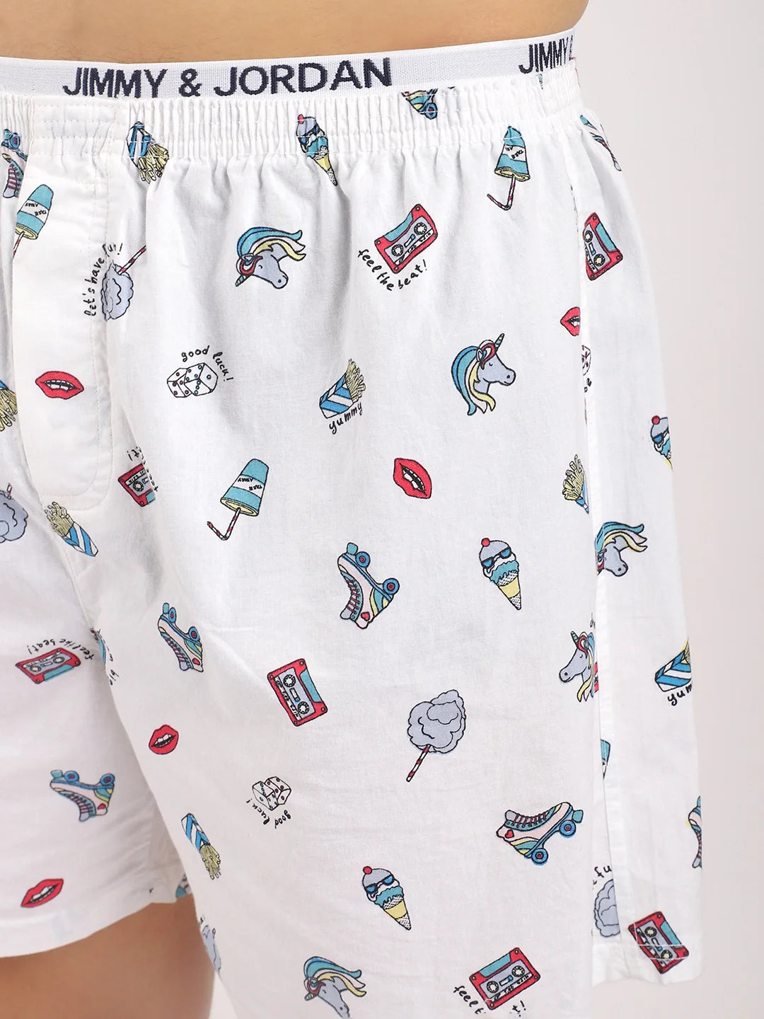 Good Luck White Print Boxer