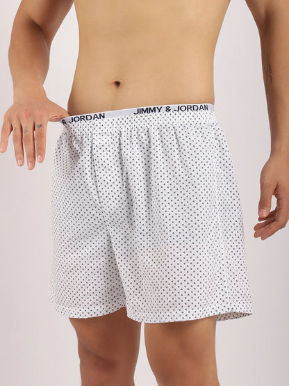 Ace Of Night White Print Boxer