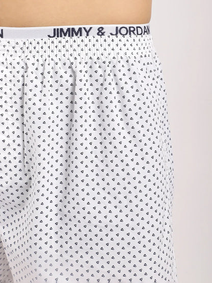 Ace Of Night White Print Boxer
