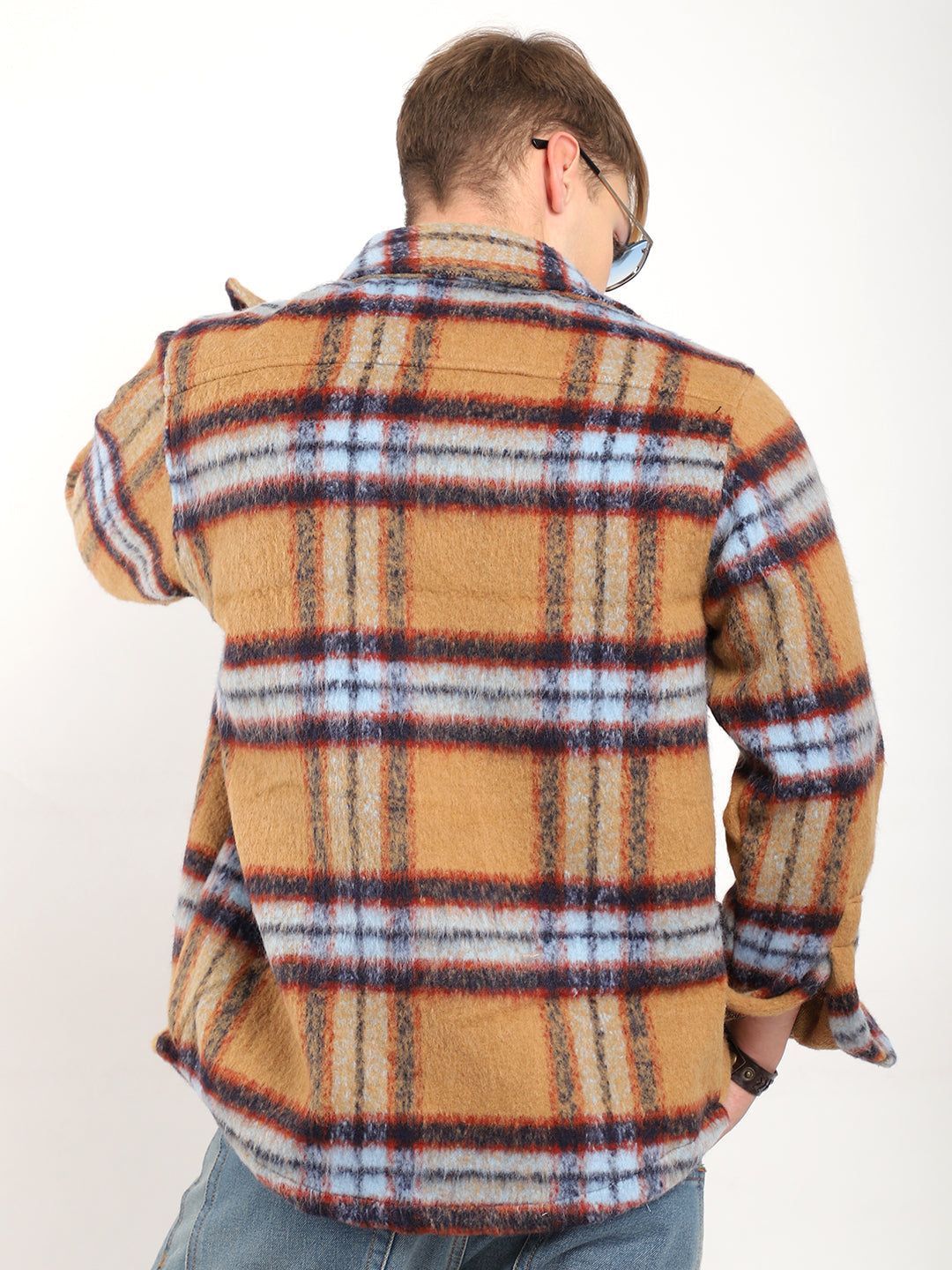 Navy Check Shirt Men