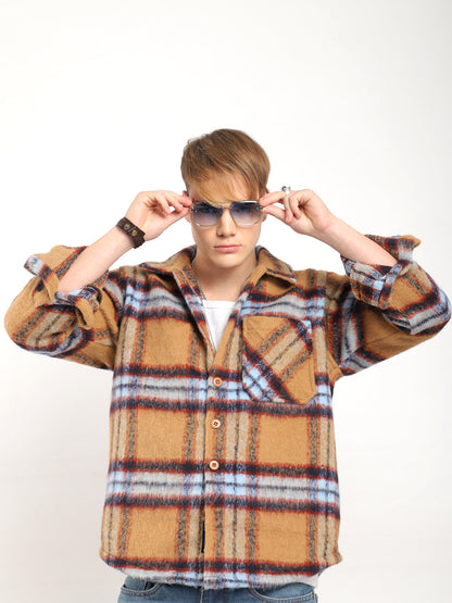 Navy Check Shirt Men