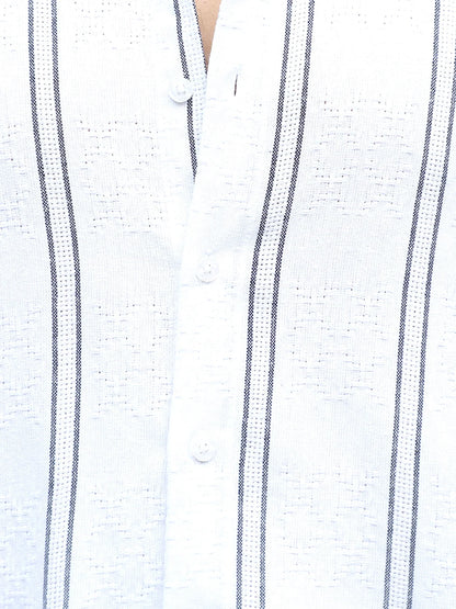 Luca Linen White Stripe Shirt