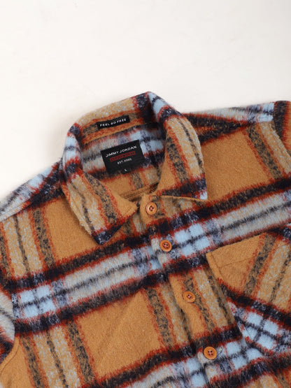 Navy Check Shirt Men