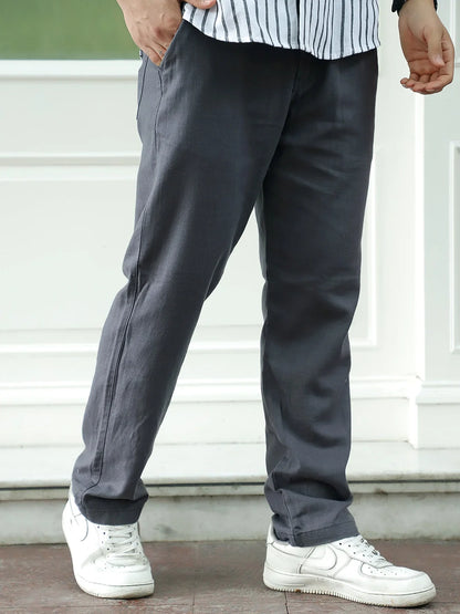Basklin Dark Grey Cotton Trouser