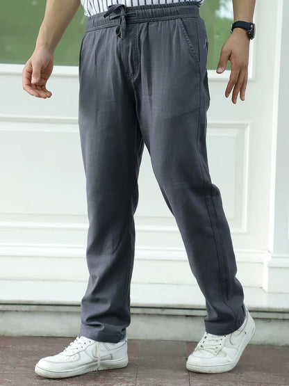 Basklin Dark Grey Cotton Trouser