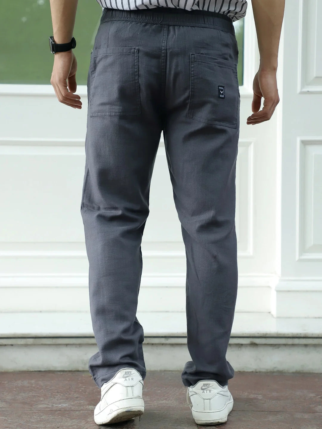 Basklin Dark Grey Cotton Trouser