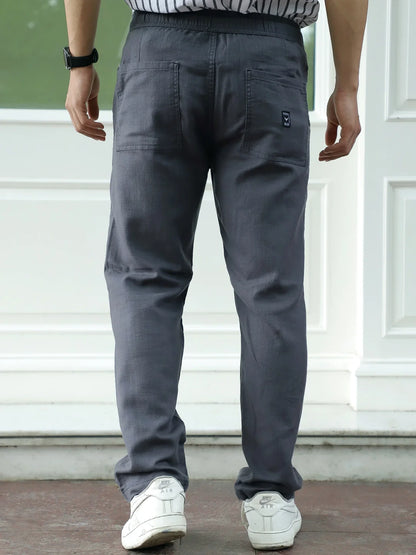 Basklin Dark Grey Cotton Trouser