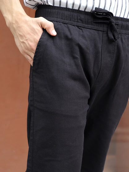 Basklin Black Cotton Trouser