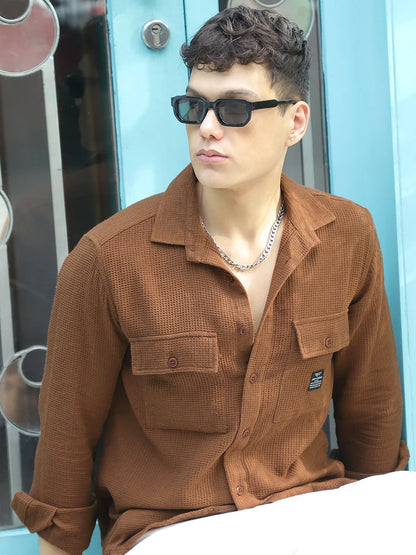 British Vintage Brown Full Sleeve Shirt