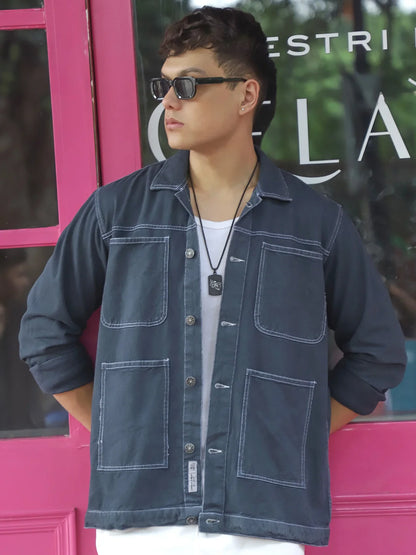 Bullet Fade Slate Grey Denim Shirt