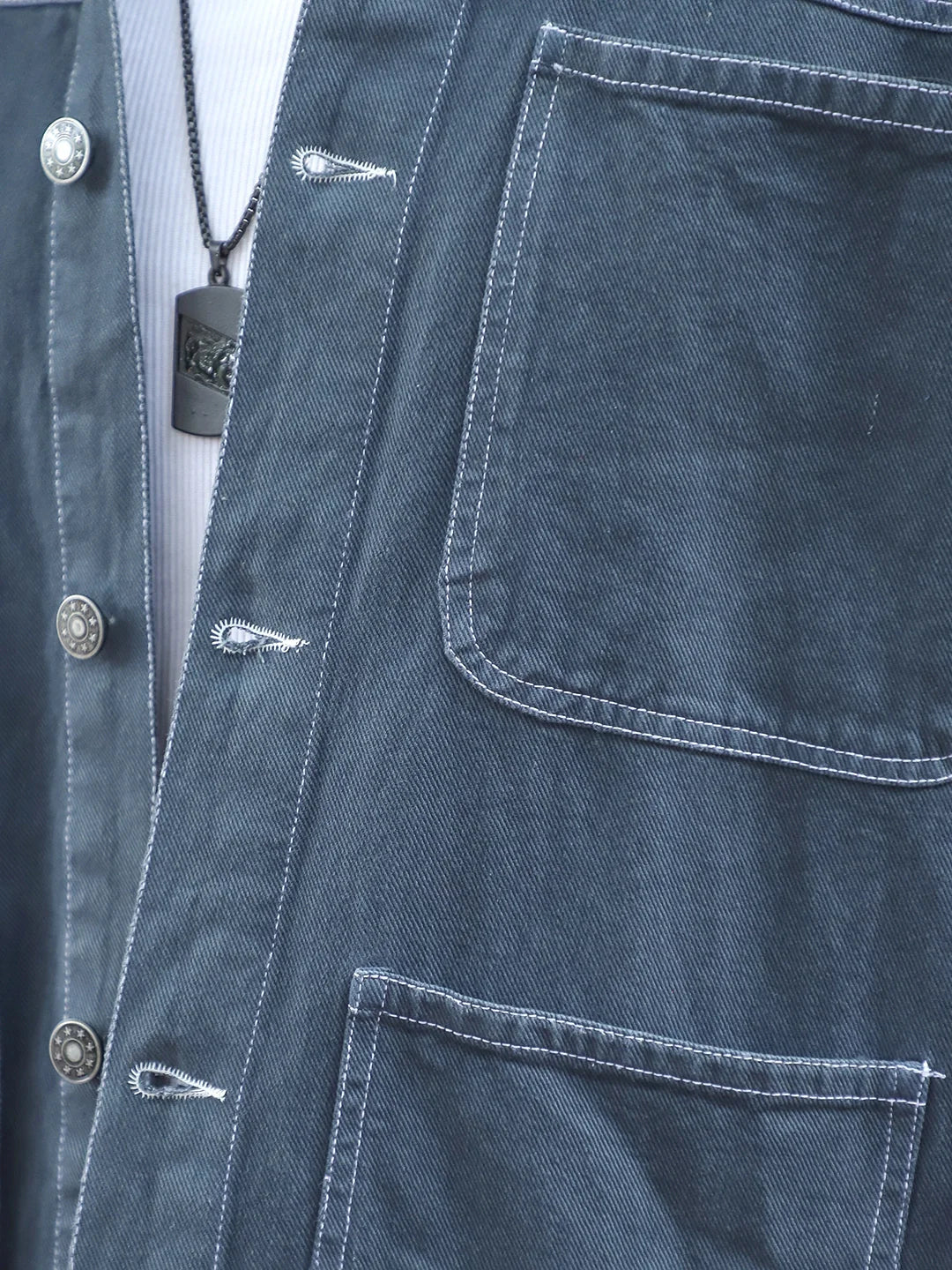 Bullet Fade Slate Grey Denim Shirt