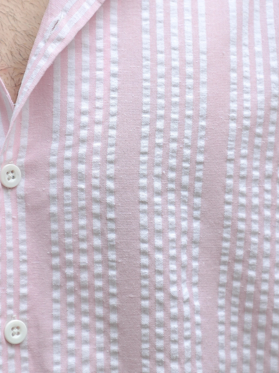 SnugSky Rouge Pink Half Sleeve Stripe Shirt