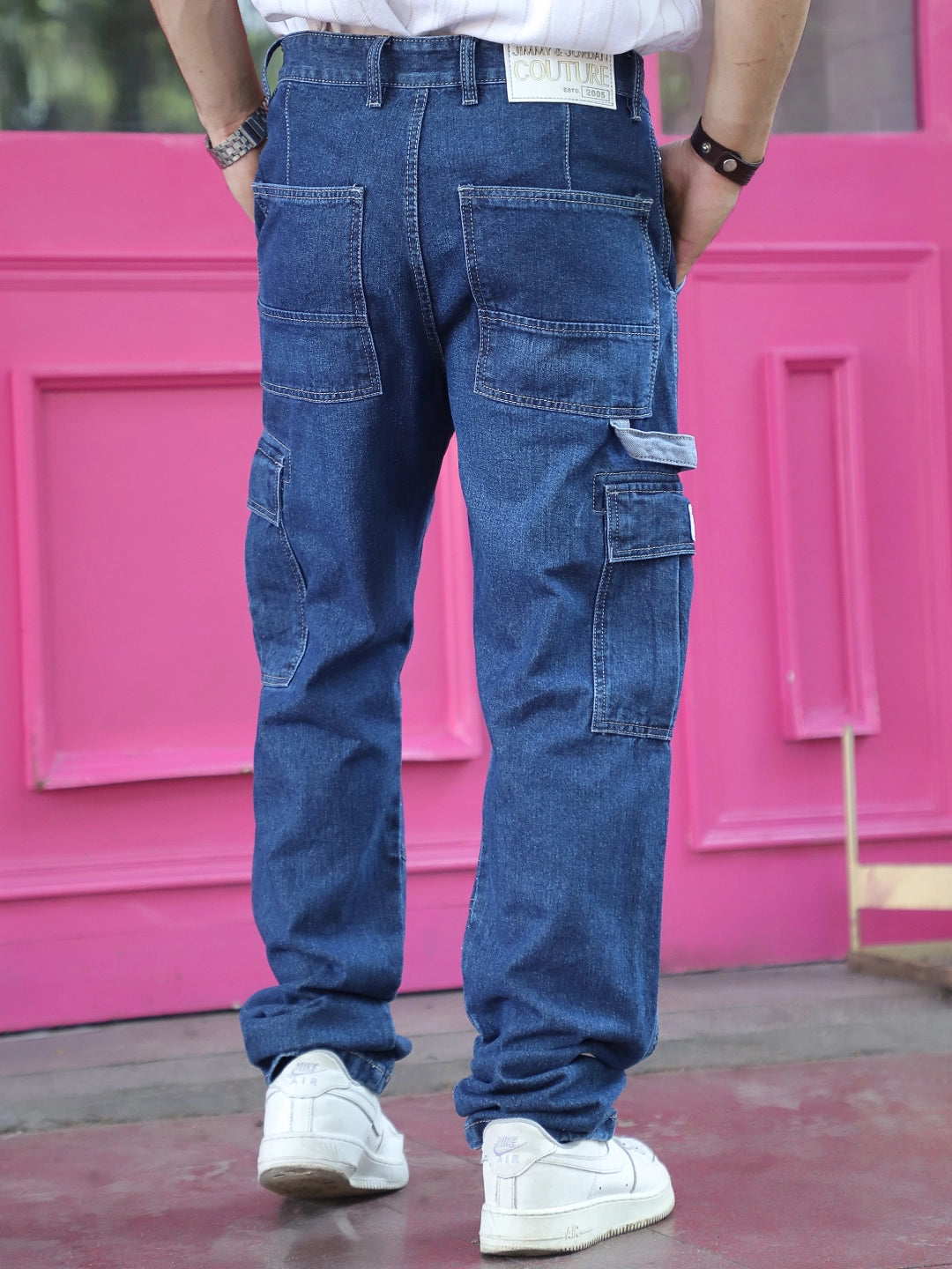 Celshade Blue Baggy Fit Denim Cargo