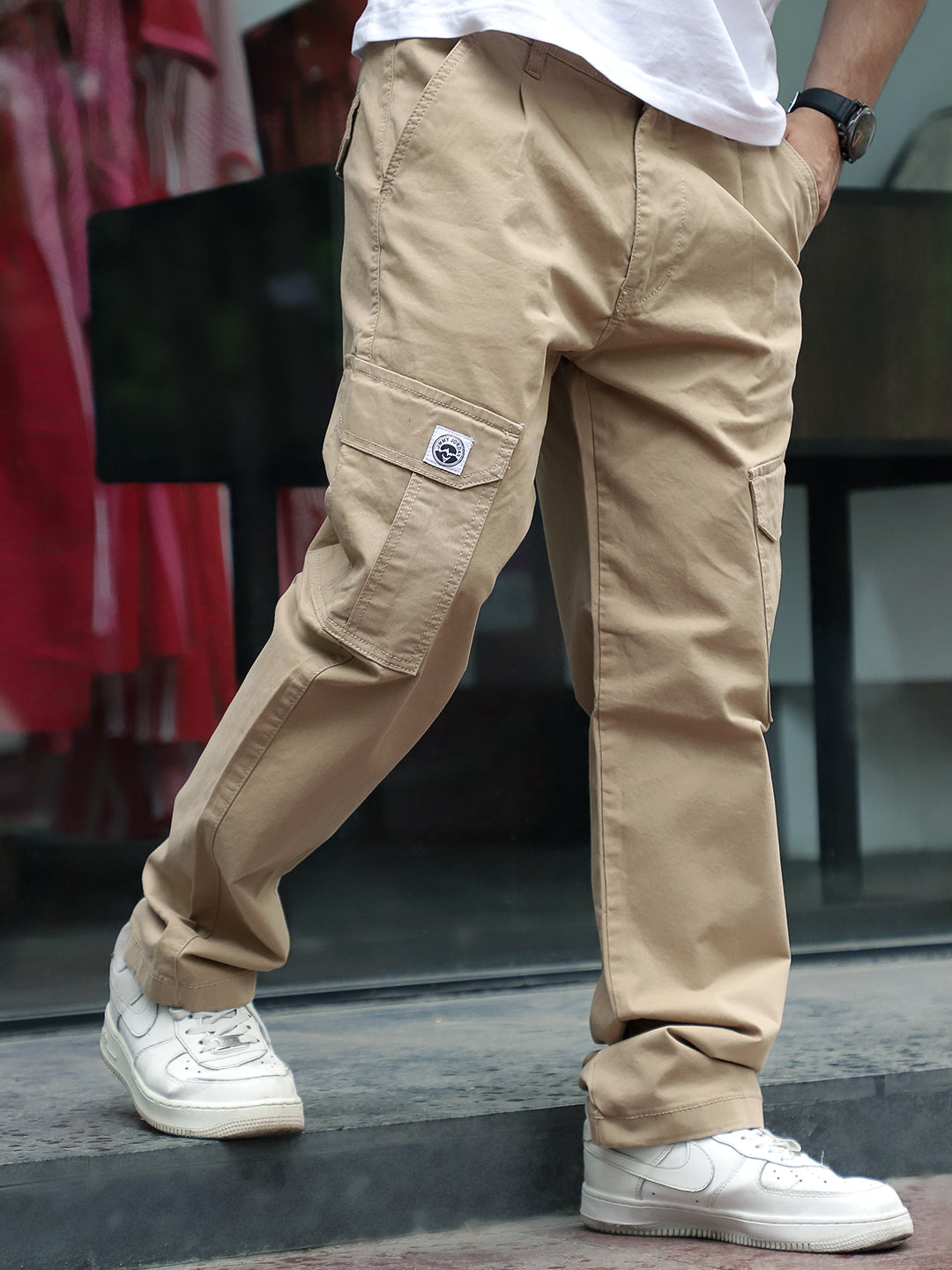 Regal Wears Beige Cotton Cargo