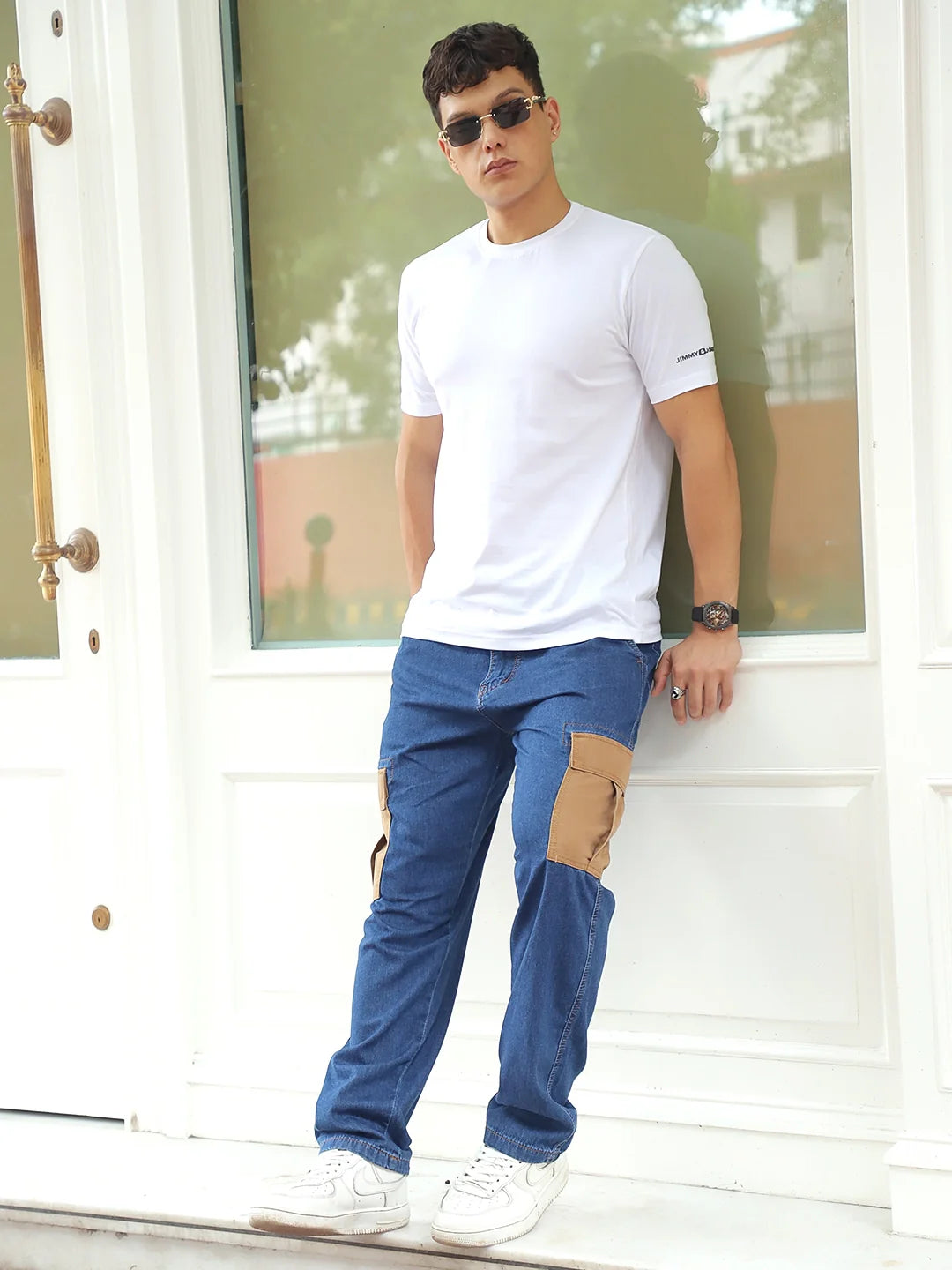 Mezzanotte Blue Baggy Fit Denim Cargo